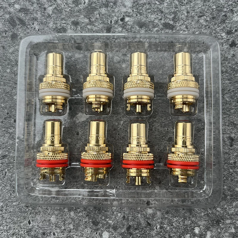 8PCS US CMC-805-CU-R Imported Pure Copper Plated Bright Gold RCA Lotus Seat Wear-Resistant Power Amplifier CD Terminal