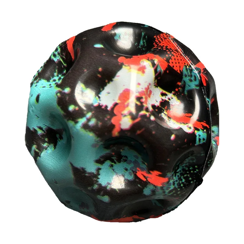 Bola elástica de juguete para niños, Bola de agujero de alto rebote, espuma de PU sólida, piedra lunar, juguete para exteriores