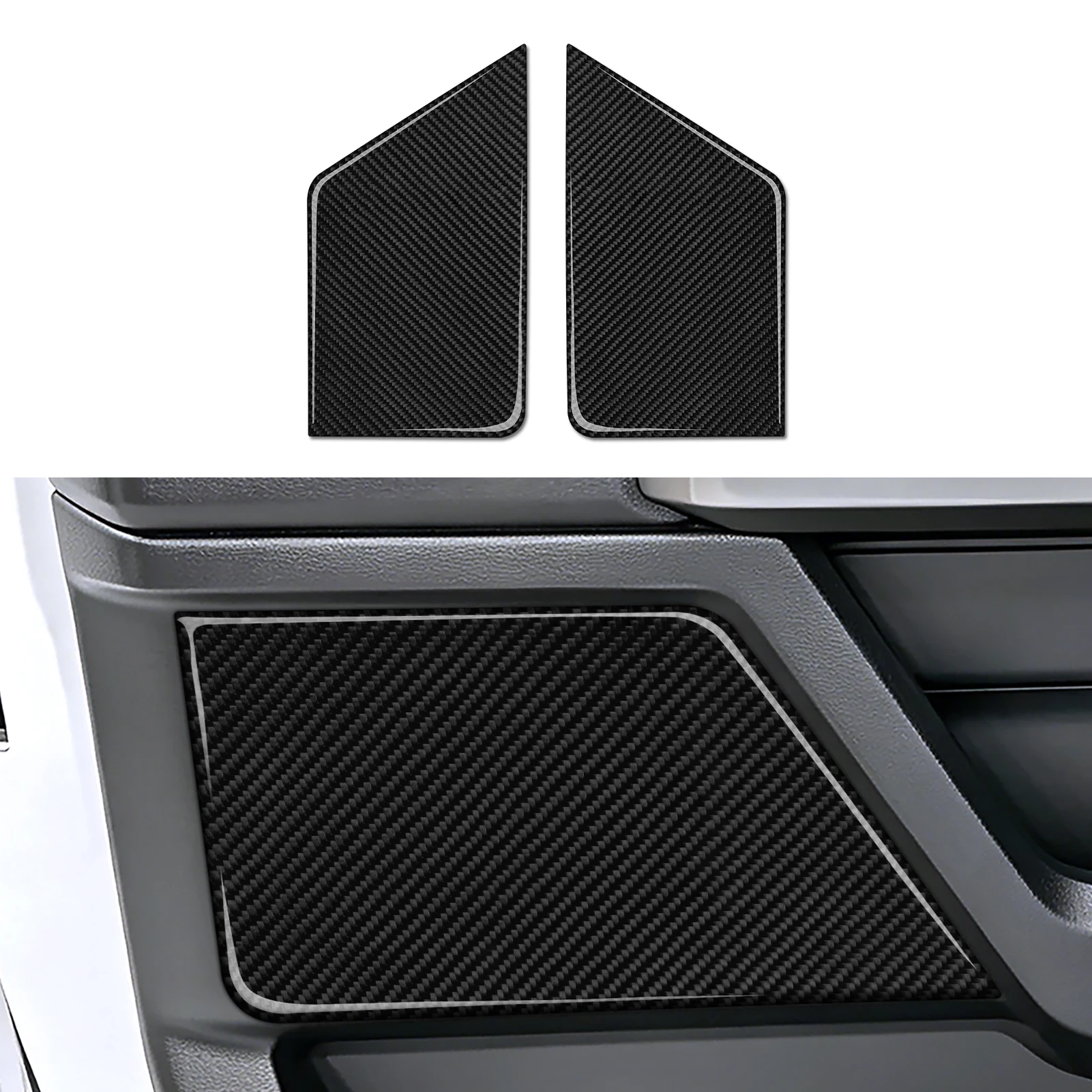 Car Door Rear Panel. For Ford F-150 250 350 450 550 (2015-2022) Trim Accessories. Soft Carbon Fiber Interior Sticker.