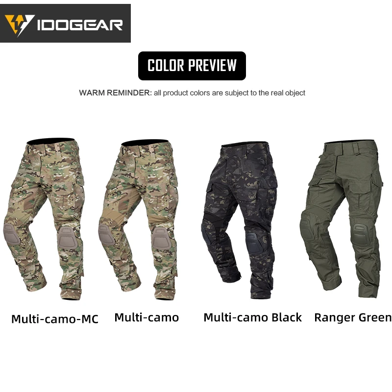 IDOGEAR Tactical G3 Pants Multi-camo Combat Trousers Tactical Bdu Camouflage Pants Winter Hunting 3205
