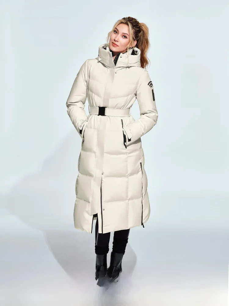 

Высококачественная женская зимняя куртка из гусиного пуха Bosideng: теплая, ветрозащитная, удлиненная, утепленная, из полиэфирного волокна, для активного отдыха