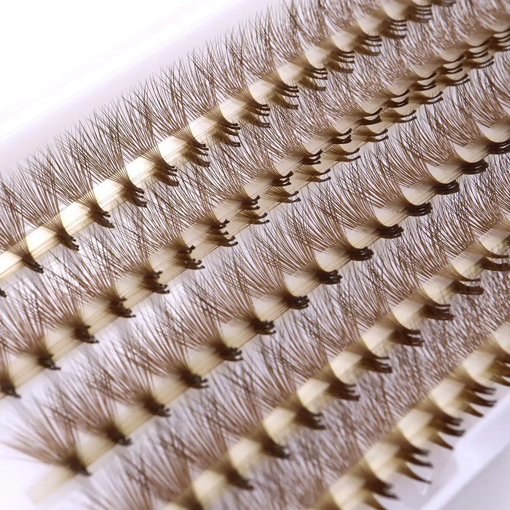 500 Fans Brown Pointy Base Premade Volume Fans Soft Cashmere Lashes Chocolate Colorful Ultra Speed Eyelashes Lash Extension