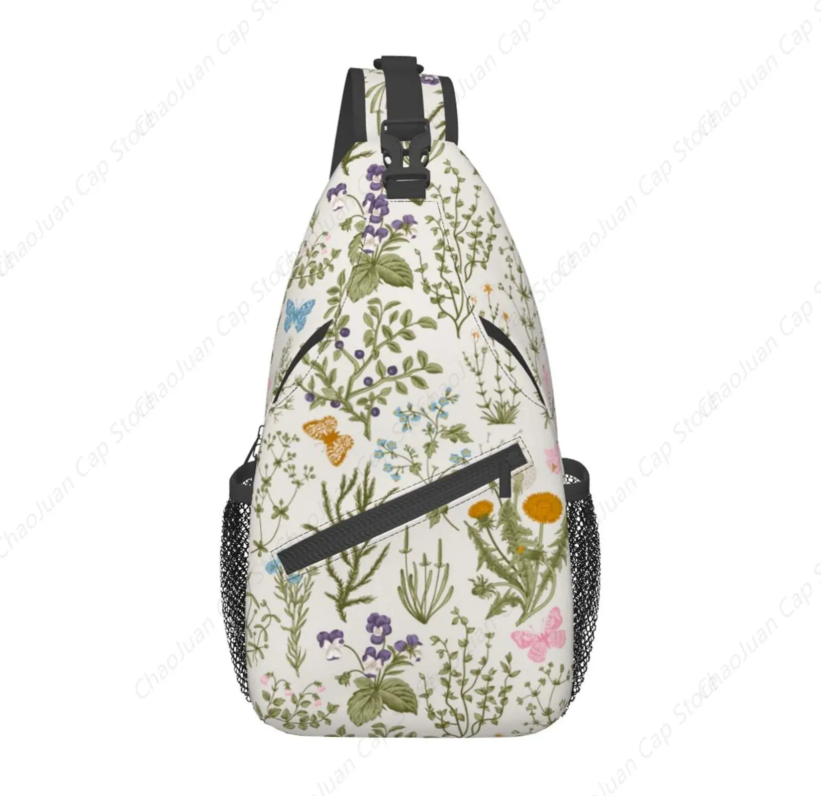 

Vintage Wildflower Herb Floral Unisex Sling Backpack | Outdoor Travel Hiking Sport Daypack
