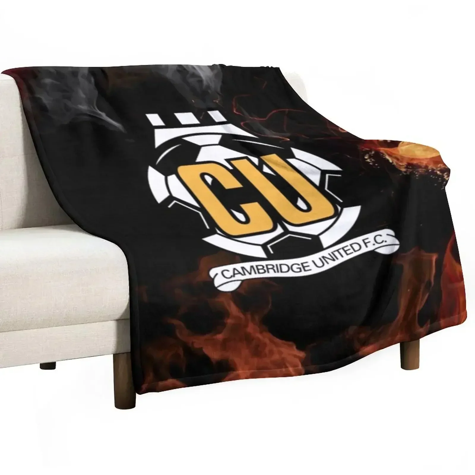 cambridge united fc Throw Blanket Furry Camping Blankets