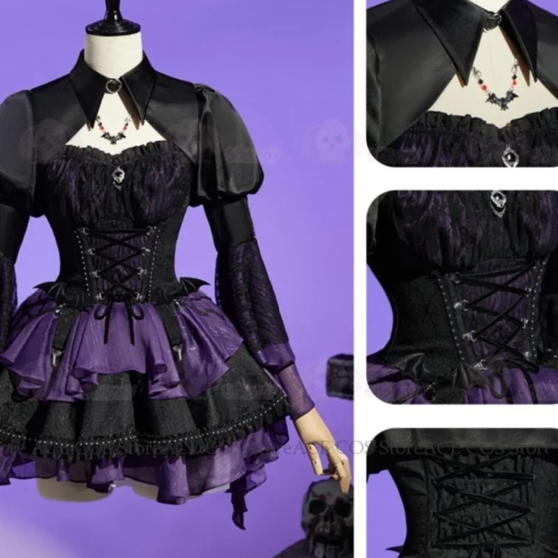 Déguisement cosplay anime Elissabaats, robe de monstre anime pour femme, costume cosplay, perruque, cosplay violet pour femme, Halloween Veronic