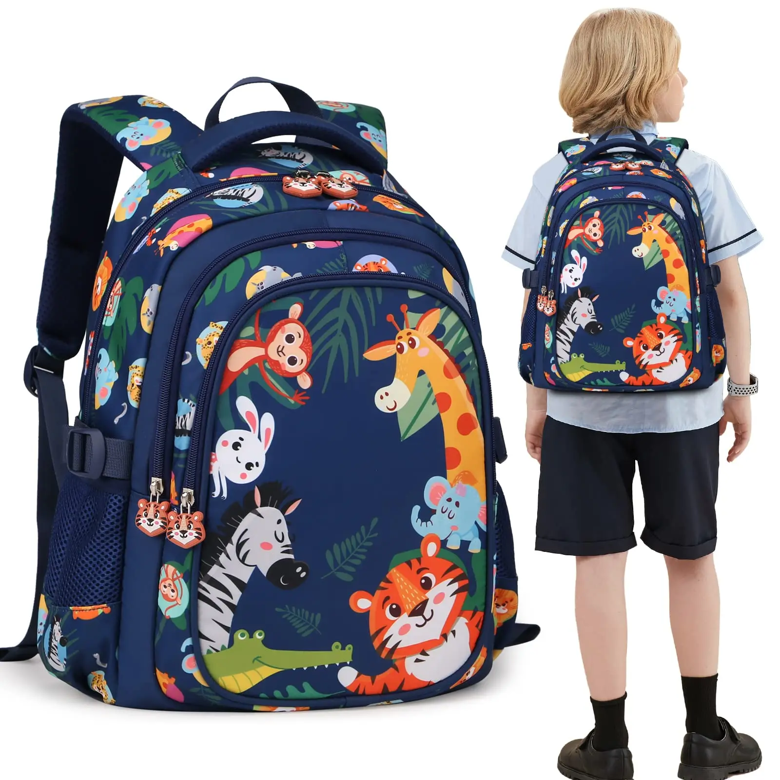 Lightweight Waterproof Cartoon School Backpack for Kids Breathable Anti-Pressure Bookbag for Boys Girls