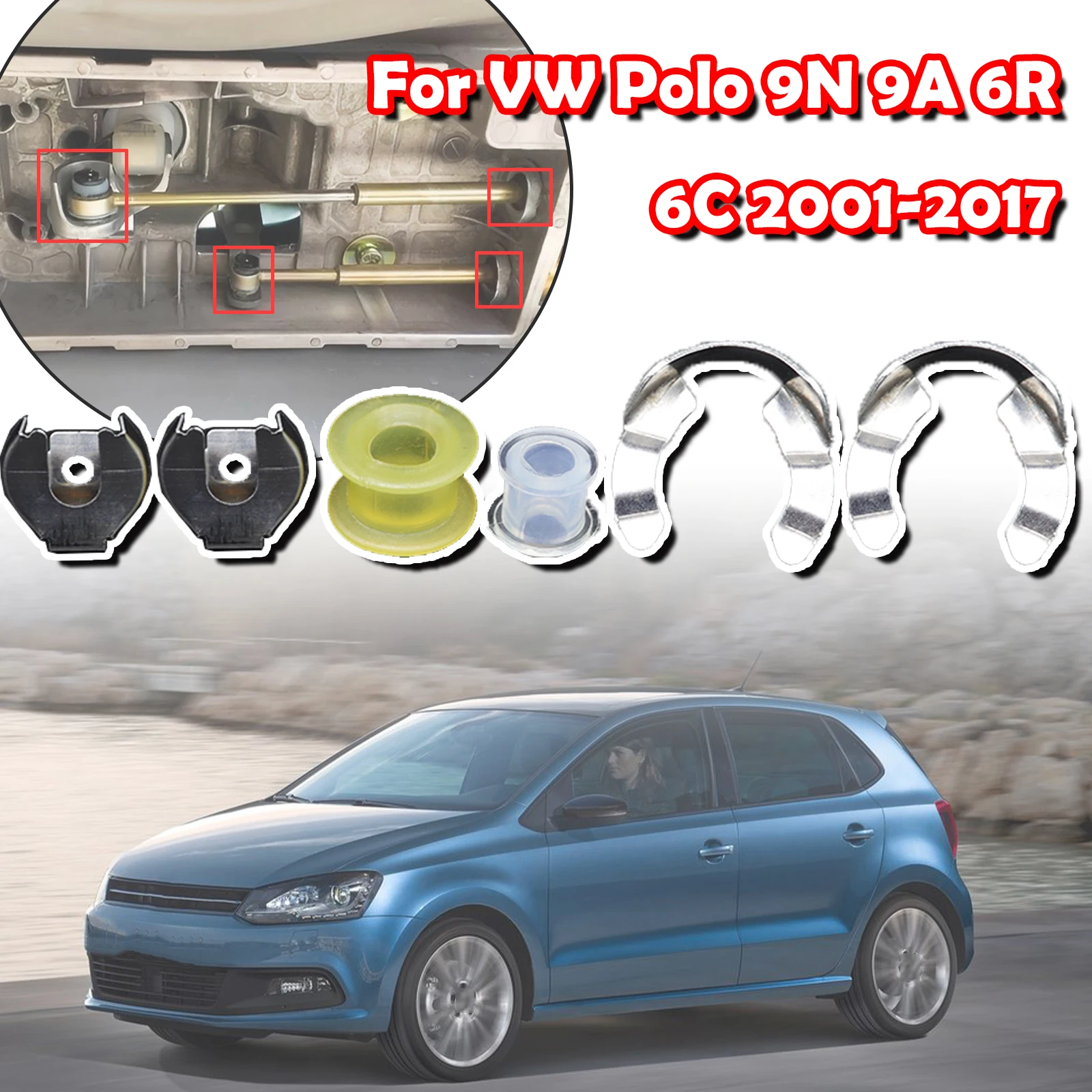 

Втулка управления тросом переключения передач с ручным управлением для VW Polo 9N 9A 6R 6C 2001-2017, рычаг переключения шайбы, коробка передач 1J0711280C