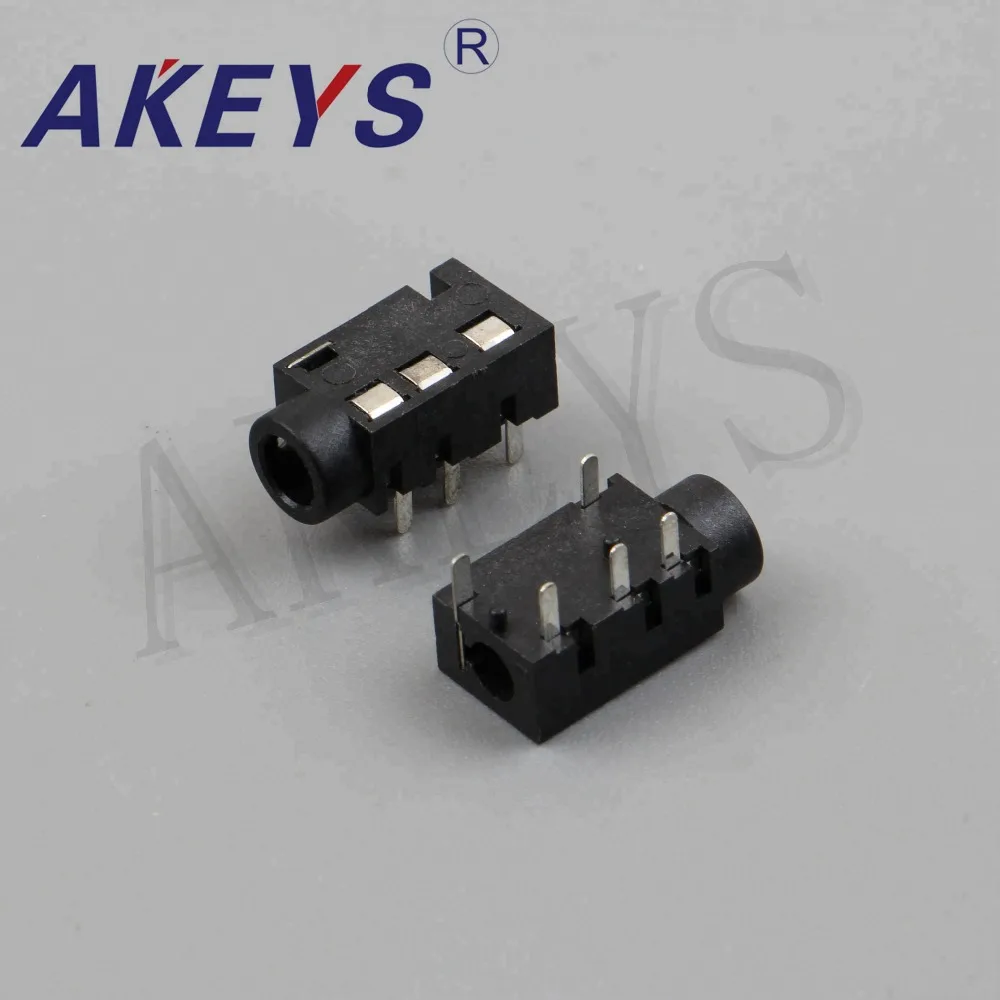 10PCS PJ-320E earphone 3.5 socket, 5-pin vertical straight pin, 2 fixed pins Ф 3.5MM female socket