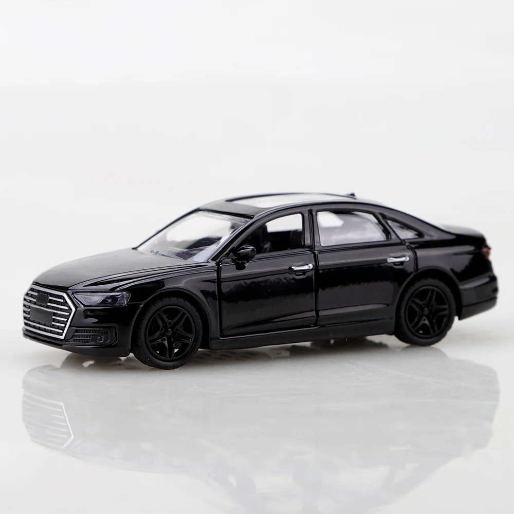 1/36 Scale Four-Door Sedan Alloy Reproduction Model, Doors and Trunk Can Be Opened, Bright Black Paint, Suitable for Home and Ca
