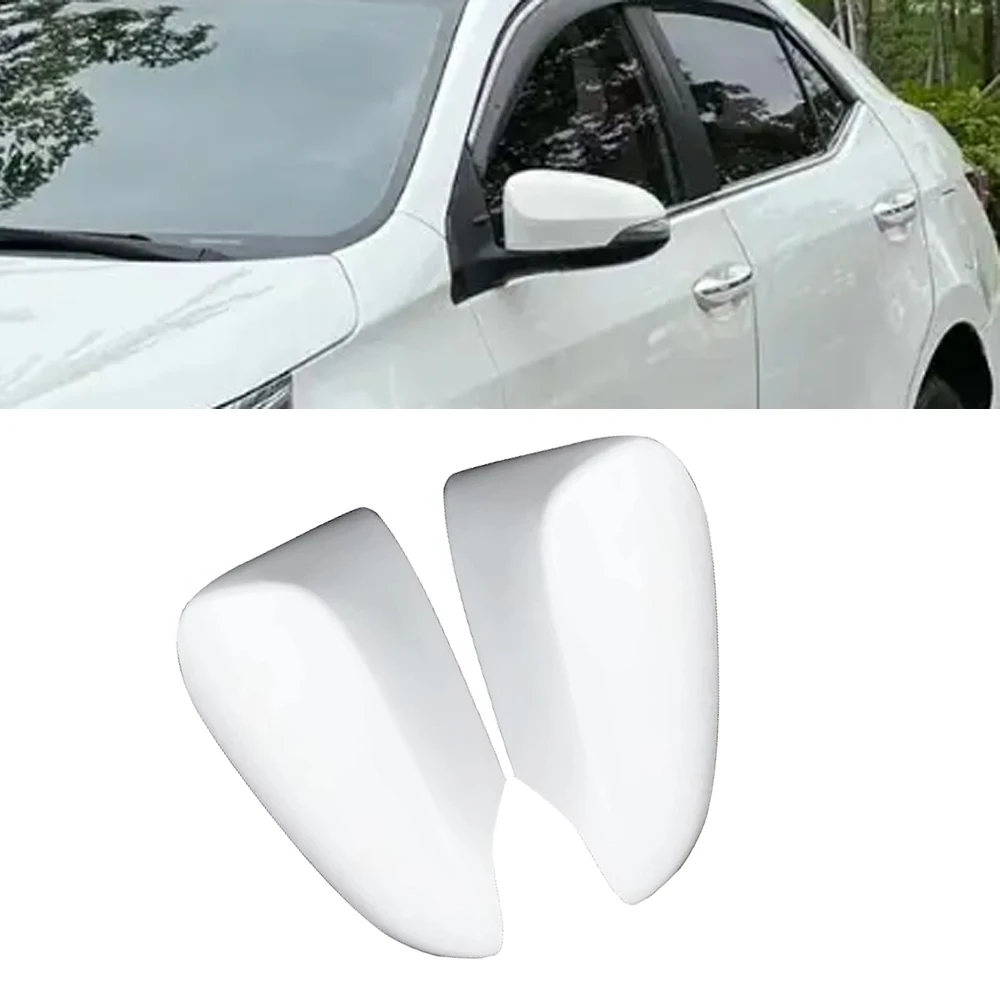 2PCS White Car Side Door Rearview Side Mirror Cover Cap for Toyota Corolla 2014 2015 2016 2017 EU model 8794502930 8791502930