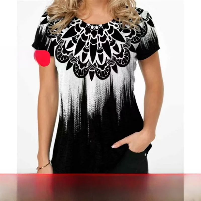 

Summer Women's 3D Faion Printed T-irt Harajuku Sle Comfortable Soft Material Casual Loose Fit T-irt for Ladies