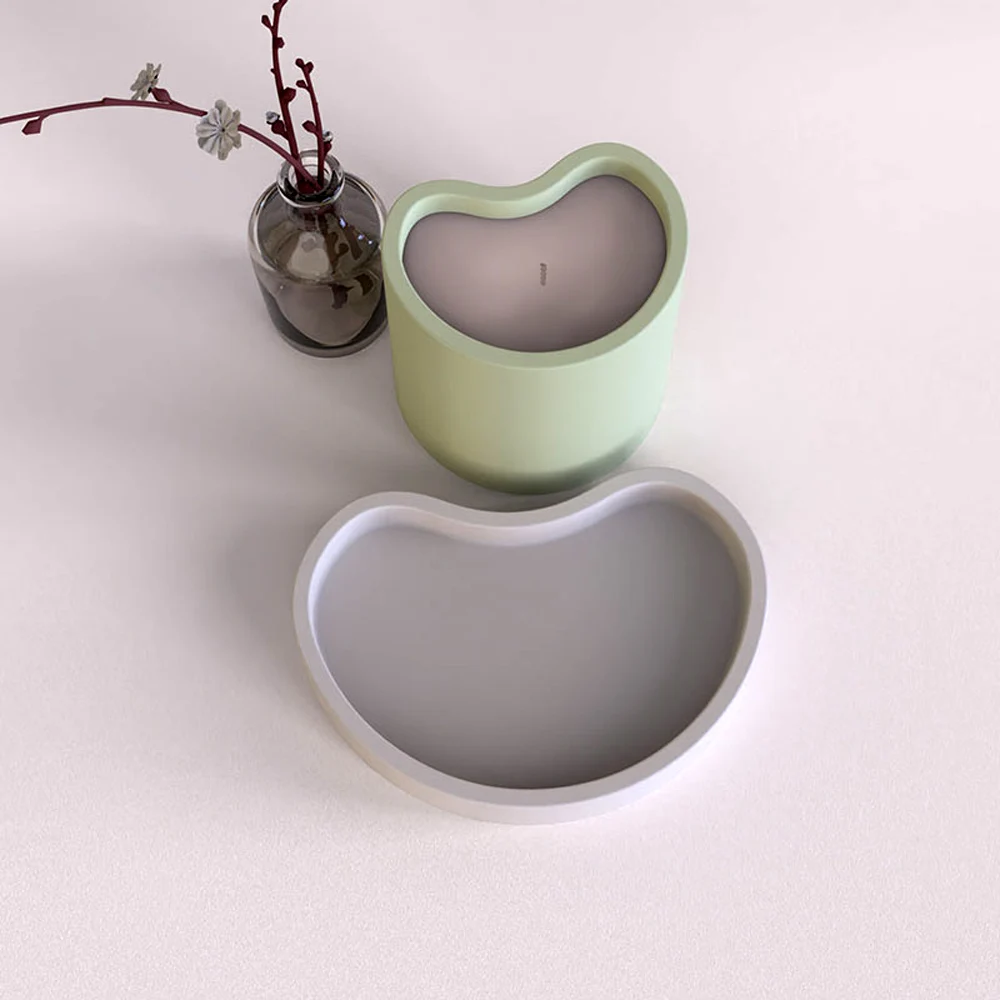 

Silicone mold Irregular Oval Wax Candle Cup mold Cement cup Tray Pot Molds Candle Jar silicone molds