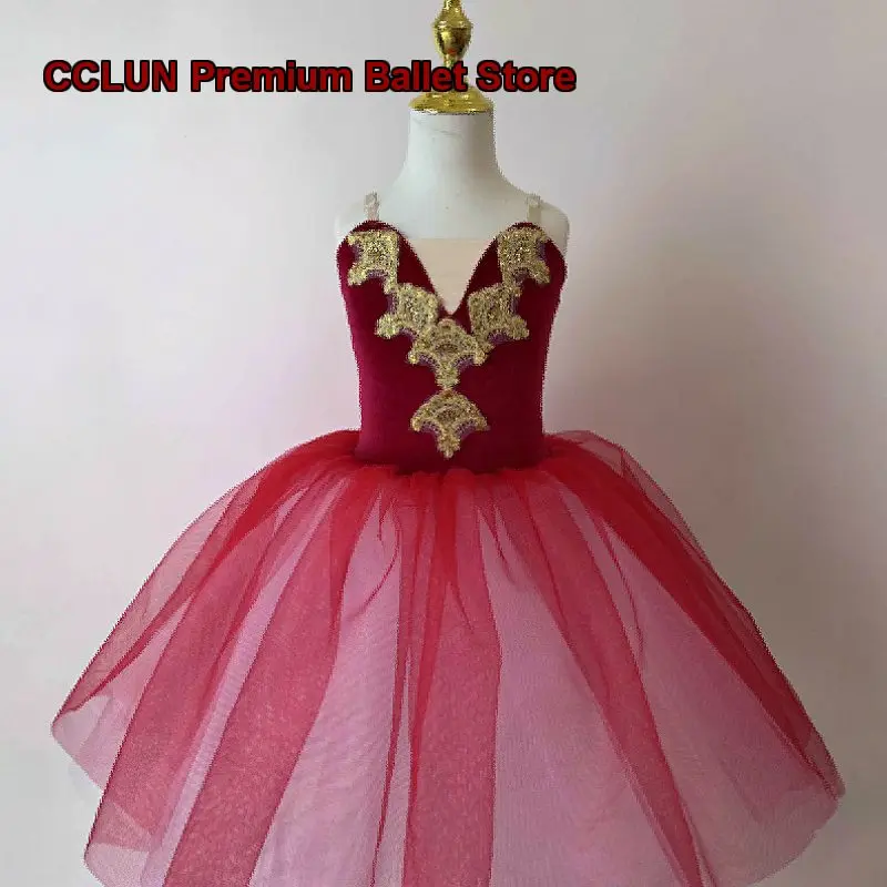 Children's Girls Tutu Dress Spaghetti Strap Tulle Skirt Toddler Little Swan Dance Performance Kids