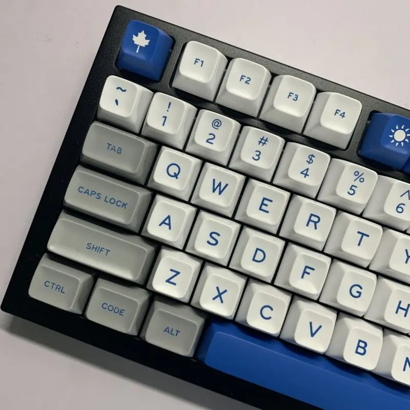 

Customized keycaps gray-white-blue-SA-height ABS material two-color injection molding 173-key full set