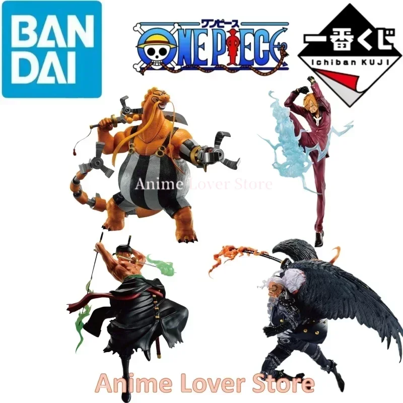 

Bandai Original One Piece Ichiban Kuji Two Wings Battle Roronoa Zoro Queen Sanji KING Anime Figures Toys for Kids Gift