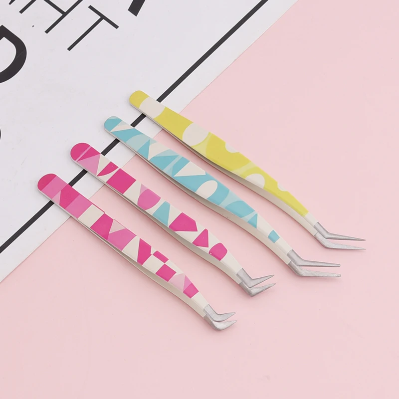 แหนบต่อขนตา 1 ชิ้น/4 ชิ้น สำหรับต่อขนตา เครื่องมือติดขนตา แหนบต่อขนตาความแม่นยำสูง สำหรับต่อขนตา