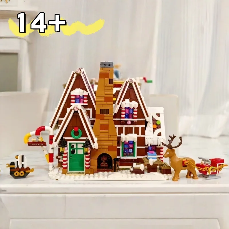 

1477 деталей, конструктор «Рождественский пряничный человечек и олень», зимний домик, модель MOC-10267, игрушка для детей и взрослых, подарок на день рождения и Рождество
