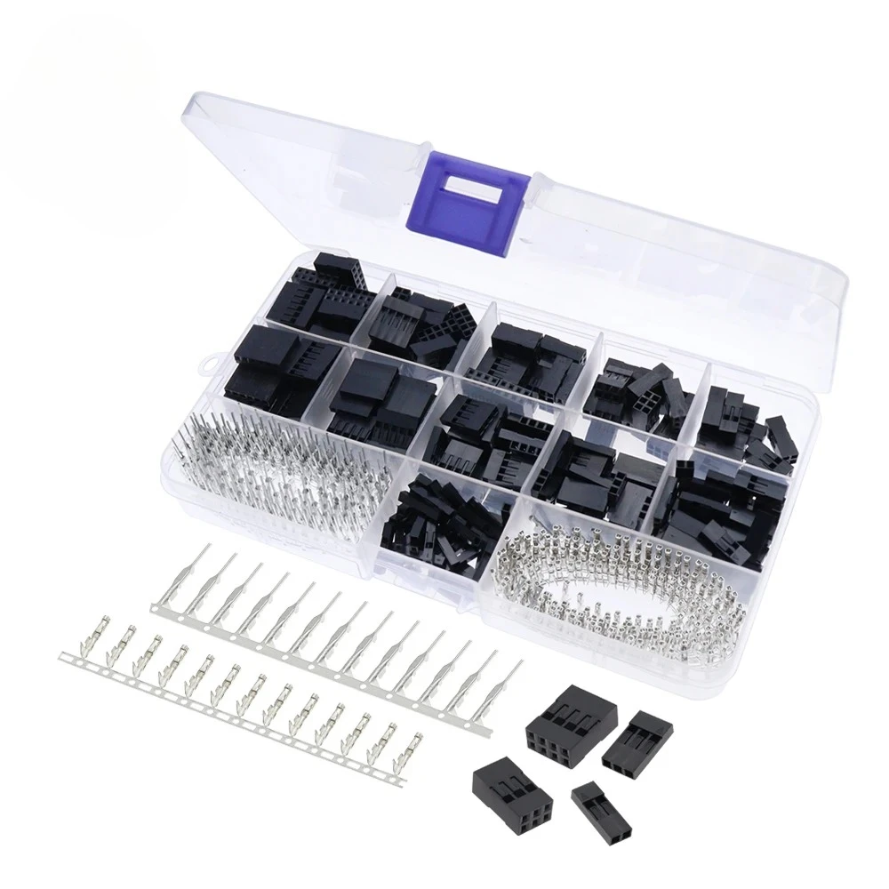 620Pcs Dupont Connector 2.54mm, Dupont Cable Jumper Wire Pin Header Housing Kit, Male Crimp Pins+Female Pin Terminal Connector
