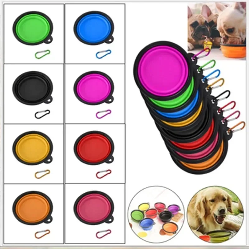 

Dog Bowl Foldable Eco Firendly Silicone Pet Cat Dog Food Water Feeder Travel Portable Feeding Bowls Puppy Doggy Food Cont