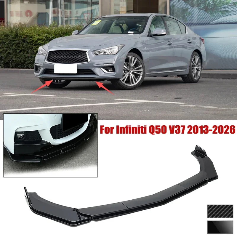 5pcs Front Bumper Shovel For Infiniti Q50 V37 2013-2026 Spoiler Front Bumper Deflector Anti Scratch Protection Device