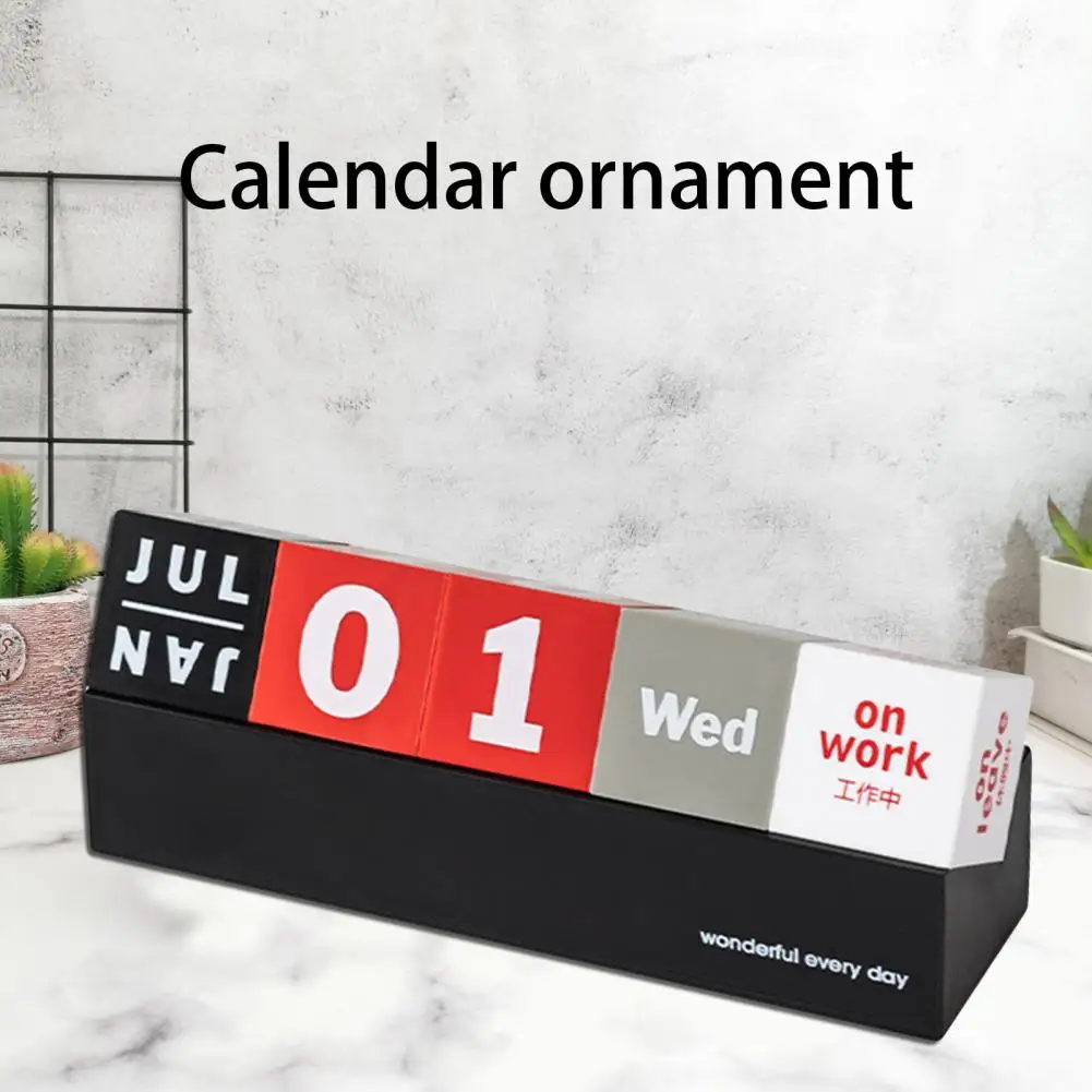 1 Set Desk Calendar Clear Printing Novelty Plastic Living Room Bedroom Blocks DIY Design Tabletops Calendar Calendário