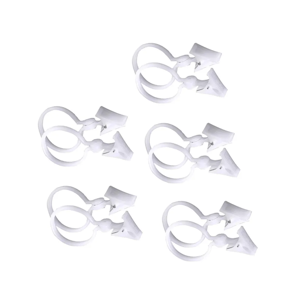 30Pcs Curtain Clips 12x6cm Plastic Shower Curtain Buckle Round Ring White for Drapes Privacy Protection Easy Install Home