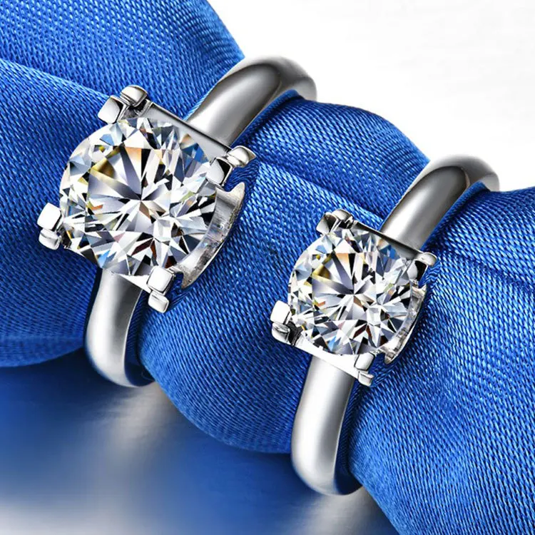 

PT950Platinum Ring - Women's Simple and Versatile Smooth Surface Bull Head Diamond Ring Jewelry