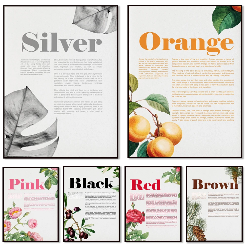 Color of life, renewal, nature, color with healing power and relaxation, colorful color meaning decorative aesthetic poster