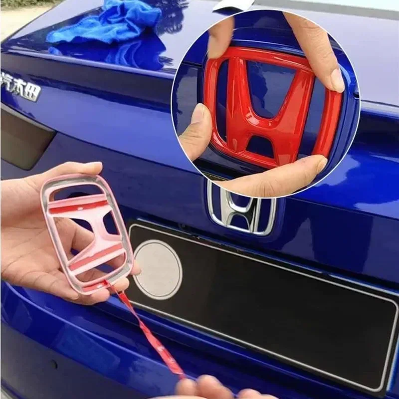 ABS Carbon Fiber Front Grille for Honda CRV 2017 2018 2019 2020 Car Rear Trunk Steering Wheel Logo Emblem Stickers Accessories