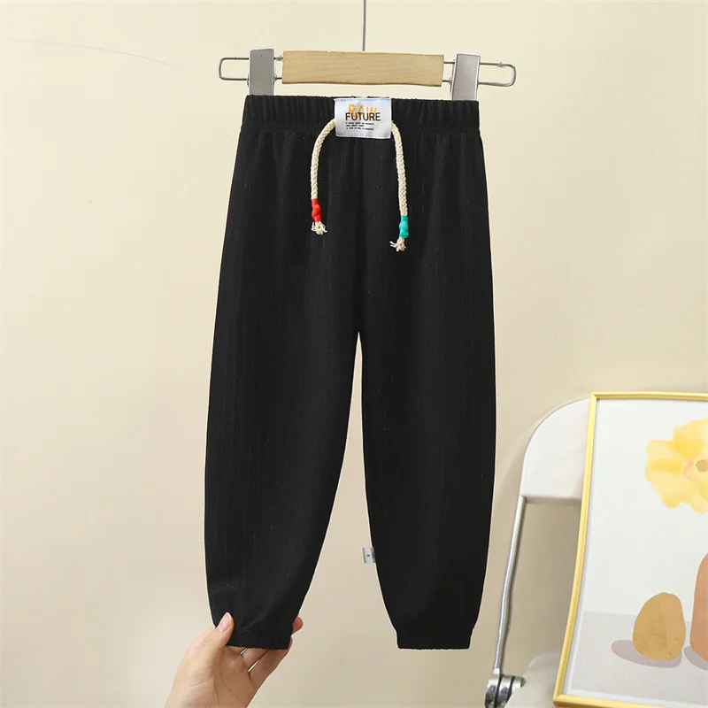 Summer Fashion Sports Baby Pants New Ice Silk Loose Casual Pants For Children