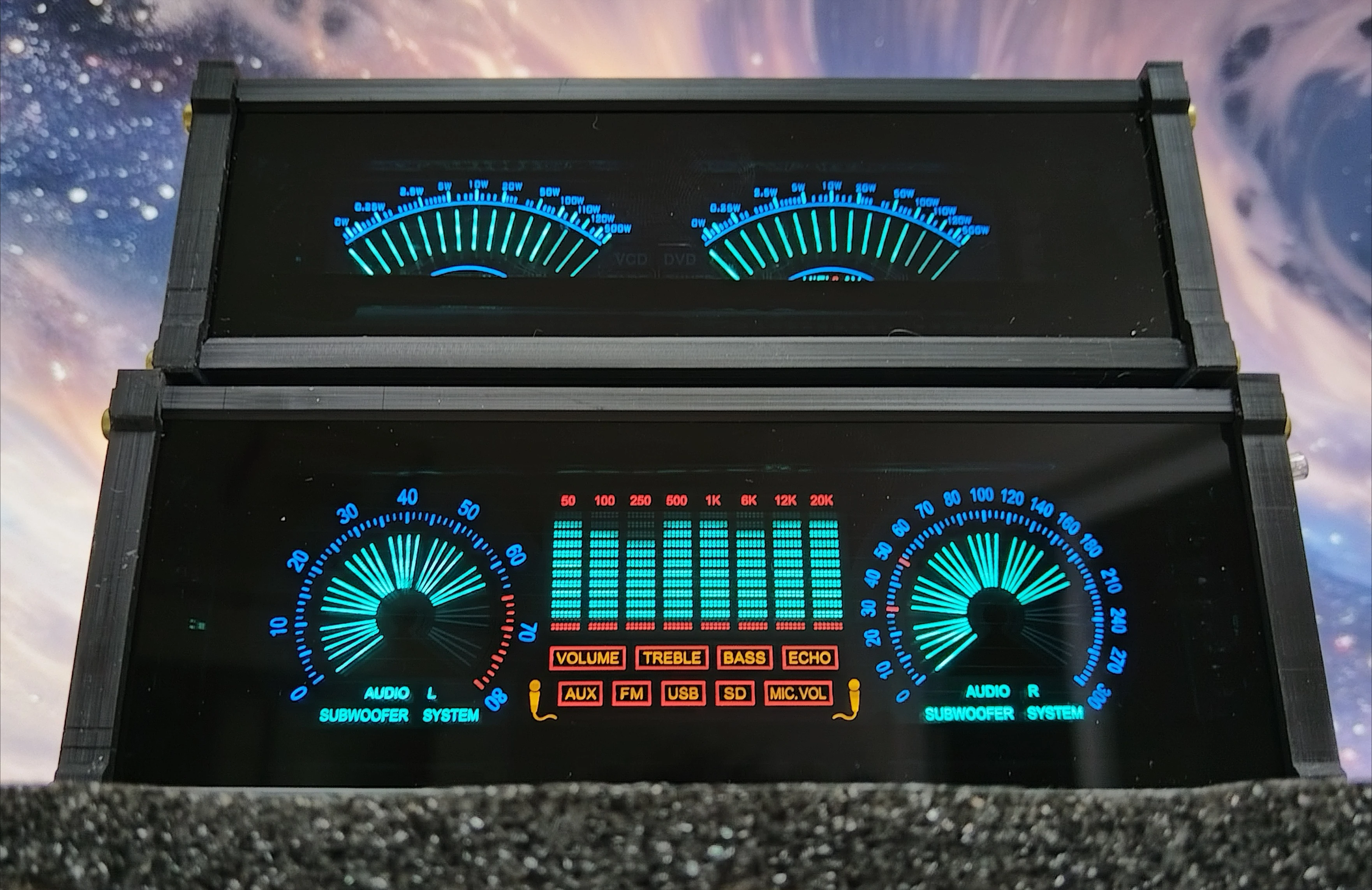 

Ретро-технология Настольный светящийся орнамент VFD Аудиоприемник Управление звуком Датчик | Автомобиль Домашняя Атмосфера Украшение Подарок