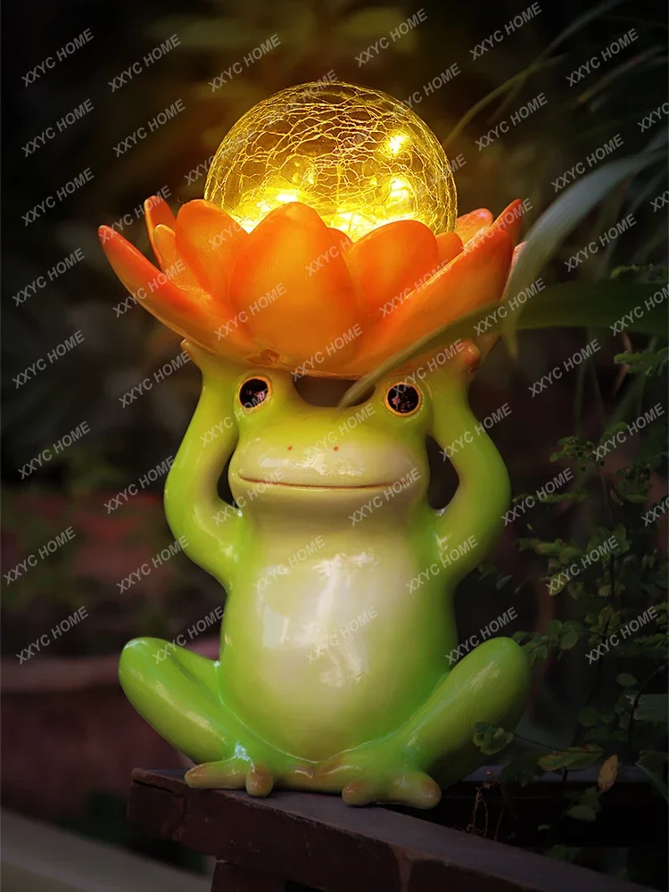 Frog Solar Lamp Outdoor Courtyard Decoration Decoration Garden Balcony Atmosphere Layout Animal Landscape Lamp