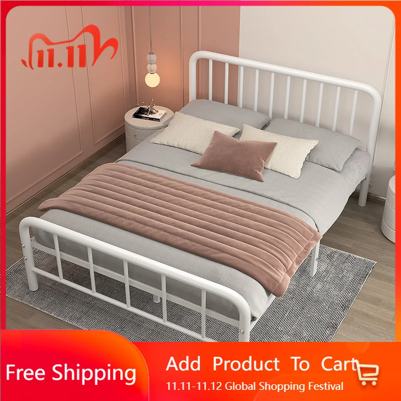 

Aesthetic Aesthetics Iron Bed Princess Double Designer Bed Simple Modern Comfortable High Quality Korean Muebles Hotel Furniture