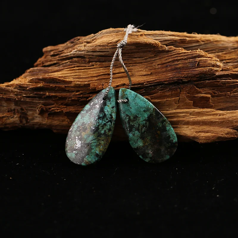 B&F African Turquoise  Earring Beads for Jewelry Making, Handmade Natural stones beads, Stones for jewelry Making Supplies