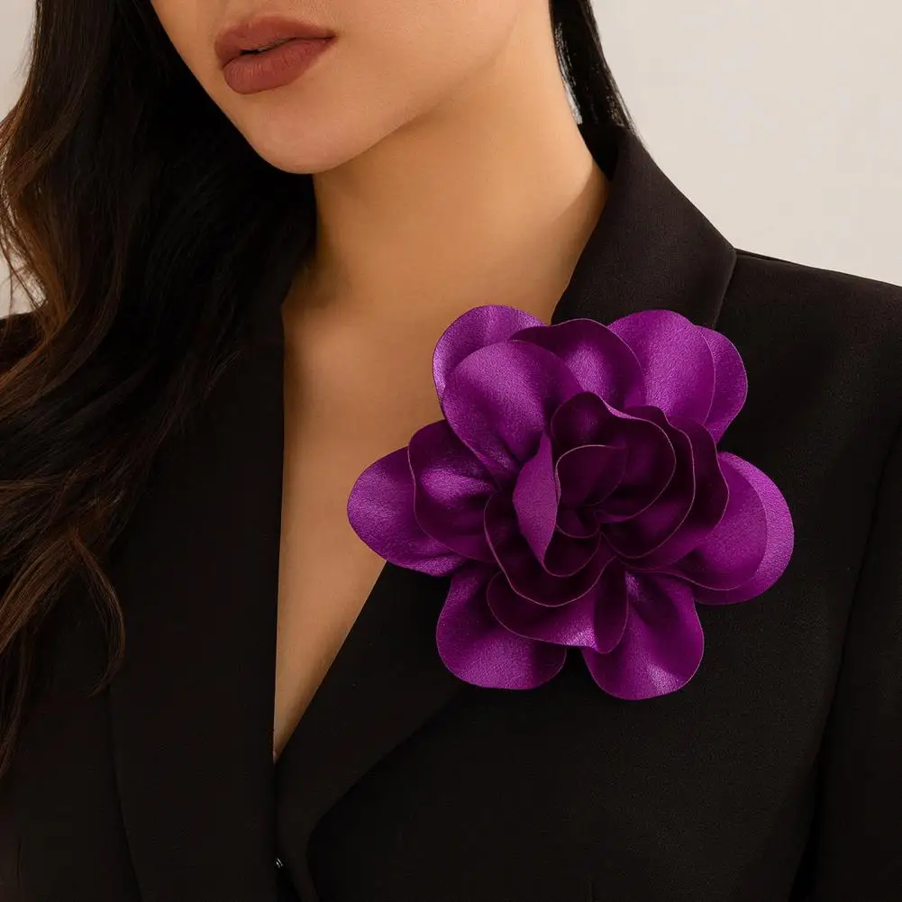 Floral Corsage Elegant Fabric Flower Corsage Brooch for Women Chic Suit Coat Collar Pin Stylish Hat Scarf Dress Decoration Prom