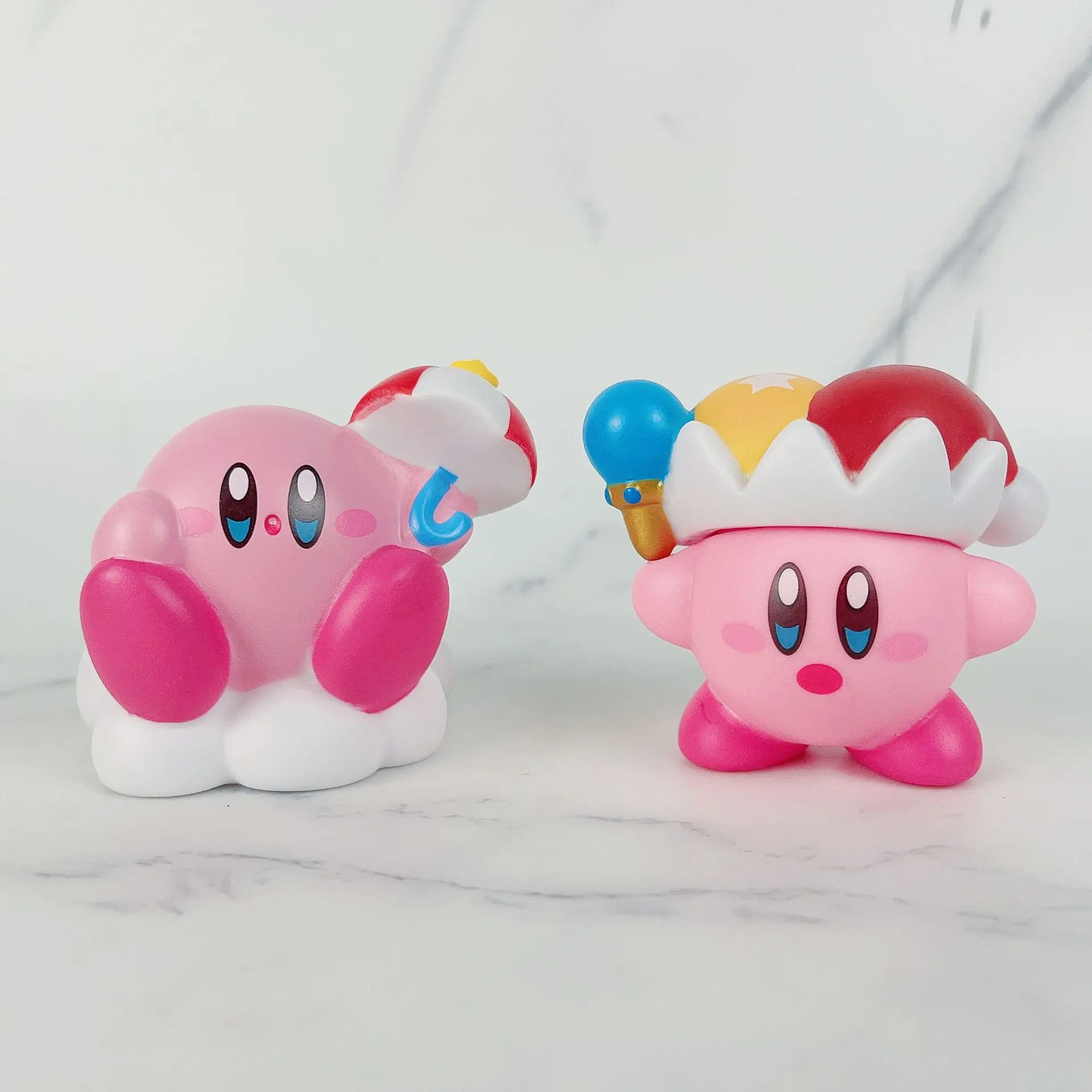 Kawaii kirby anime figura modelos bonito dos desenhos animados mini figura de ação bonecas modelos ornamento de mesa presentes de natal para meninos meninas