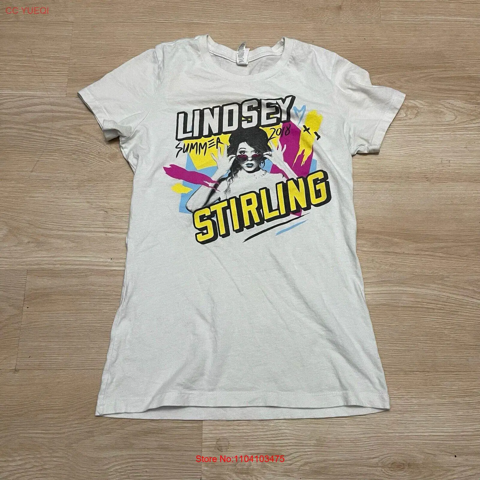 Lindsey Stirling World Tour Band Tee White Music T Shirt Womens Size Medium Rare