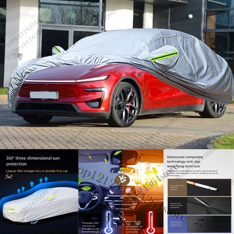 Full Car Cover Compatible with Tesla Model Y 2020-2025 All-Weather Sun Rain UV Dust Proof Rain Outdoor Indoor Protec