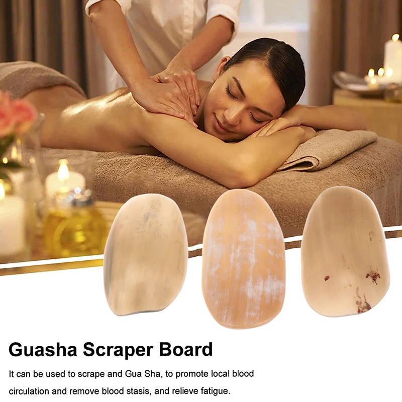 1pc  Gua Sha Board Ox Horn Gua Sha Tablets Scraper Face Massager Facial Lift Neck Scraping Massage Beauty Tools Physical Therapy