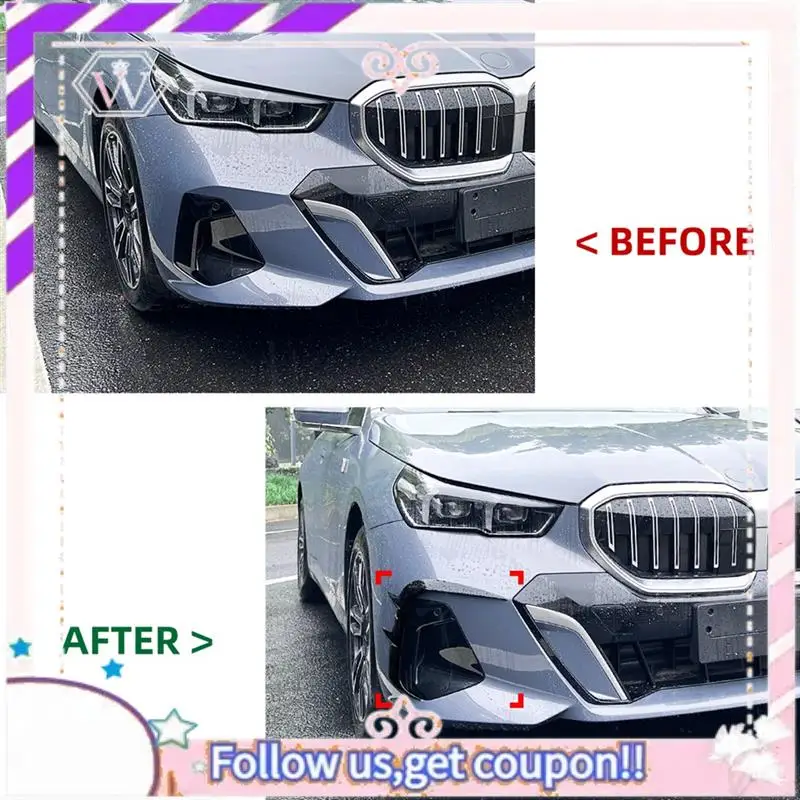 

Easy To Use Car Front Bumper Splitter Spoiler For BMW 5 Series I5 G60 G61 2024+ M Sport Fog Lights Decorative Cover Glossy Black