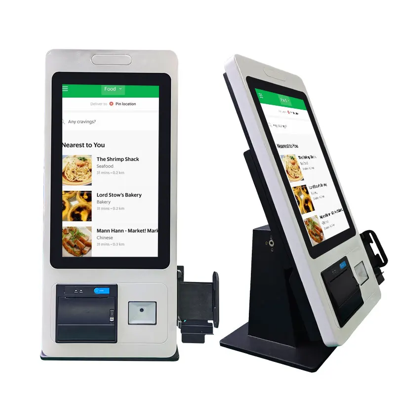 Desktop End Point 23.8 Inch Digital Signage Self-service Order Registration Touch Screen Payment Kiosk and Desktop Stand