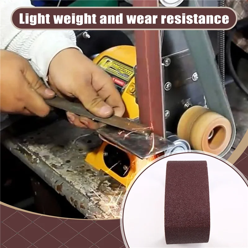 

AT02-10PCS 75X533mm Sanding Belts Aluminum Oxide 3X21in Abrasive Belts P60