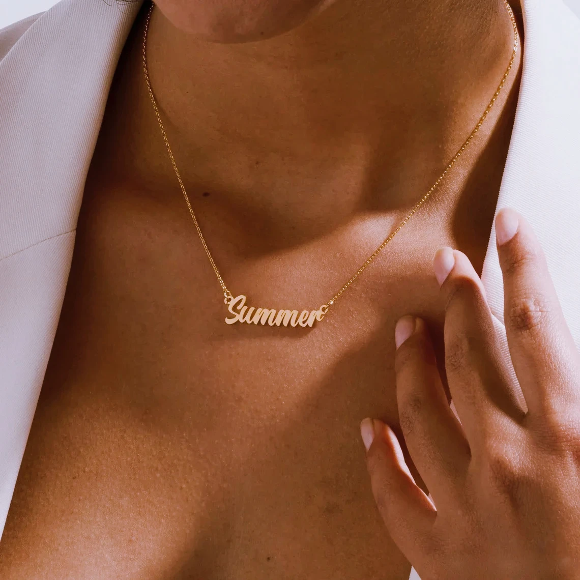 Custom Name Necklace for Women Personalised Cursive Letter Pendant Stainless Steel Jewelry Men Chain Choker Collar Personalizado pendants birthday gift for wife birthday gift for wife birthday gift for wife letter necklace - view 3