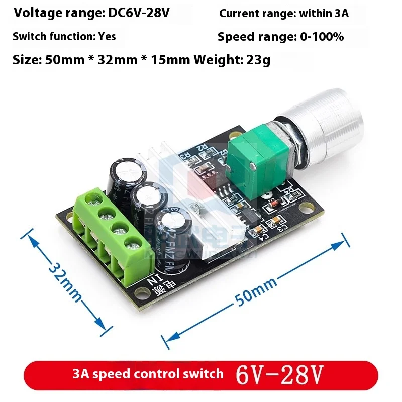 PWM DC motor speed regulator 2A 3A 5A 10A speed regulator switch function 1803BK 1203BK