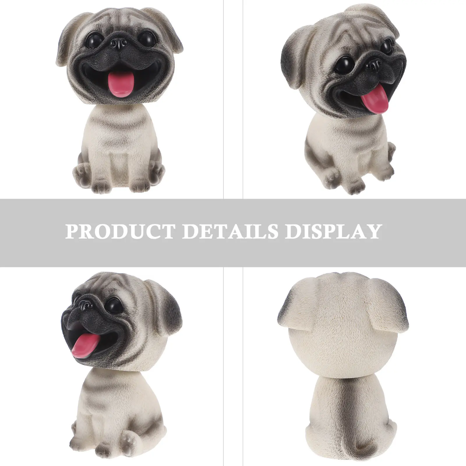 Resin Dog Adornment Shaking Head Desktop Puppy Decor for Car Dashboard Cake Decoration Photography Prop