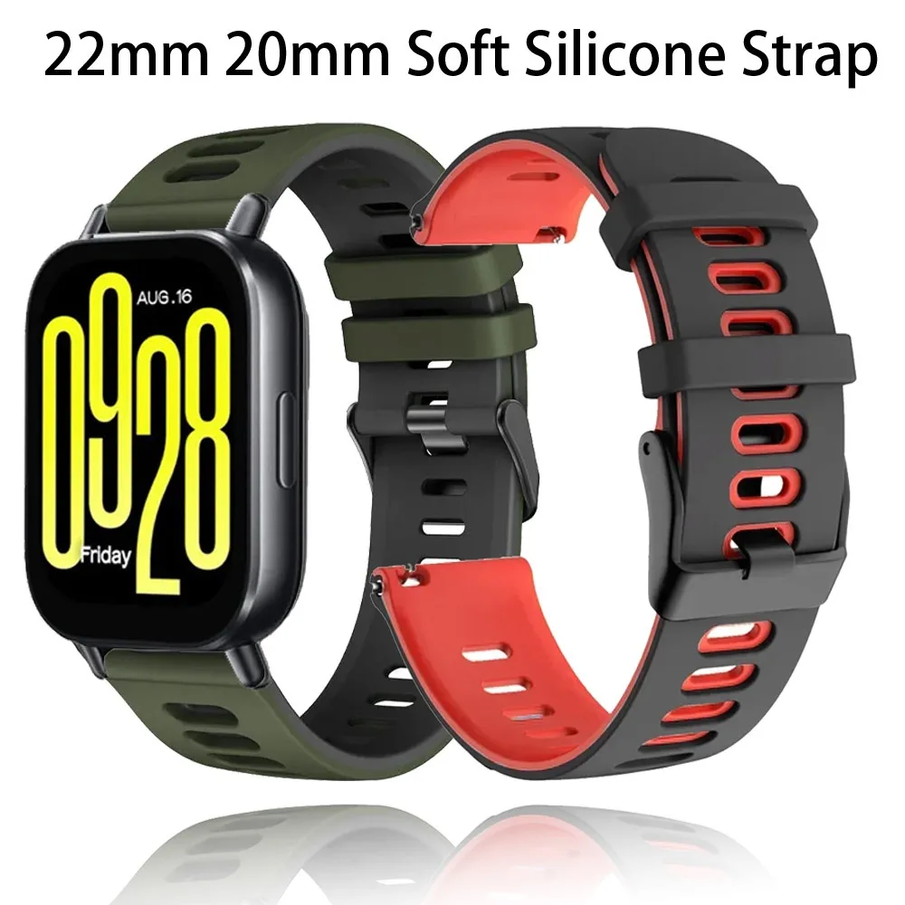 22mm 20mm Weiches Silikonarmband für Redmi Watch 5 Active Huawei Watch 5 GT6-5-4 46mm Komfortables Band Redmi Watch 5 Lite Armband