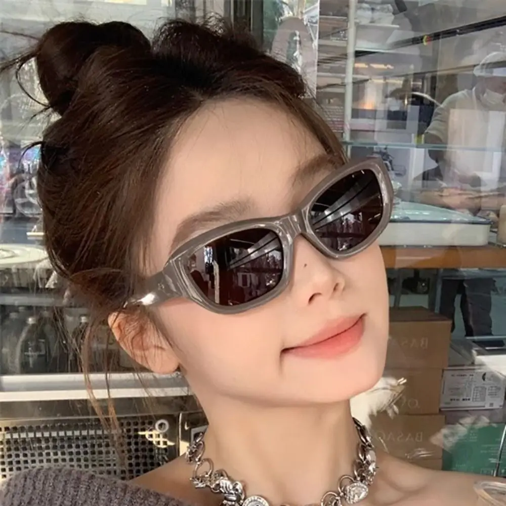 New Fashion Cat Eye Sunglasses Retro Widen Legged Square Frame Eyeglasses Sweet Sunglasses Punk Y2k Uv400 Eyewear