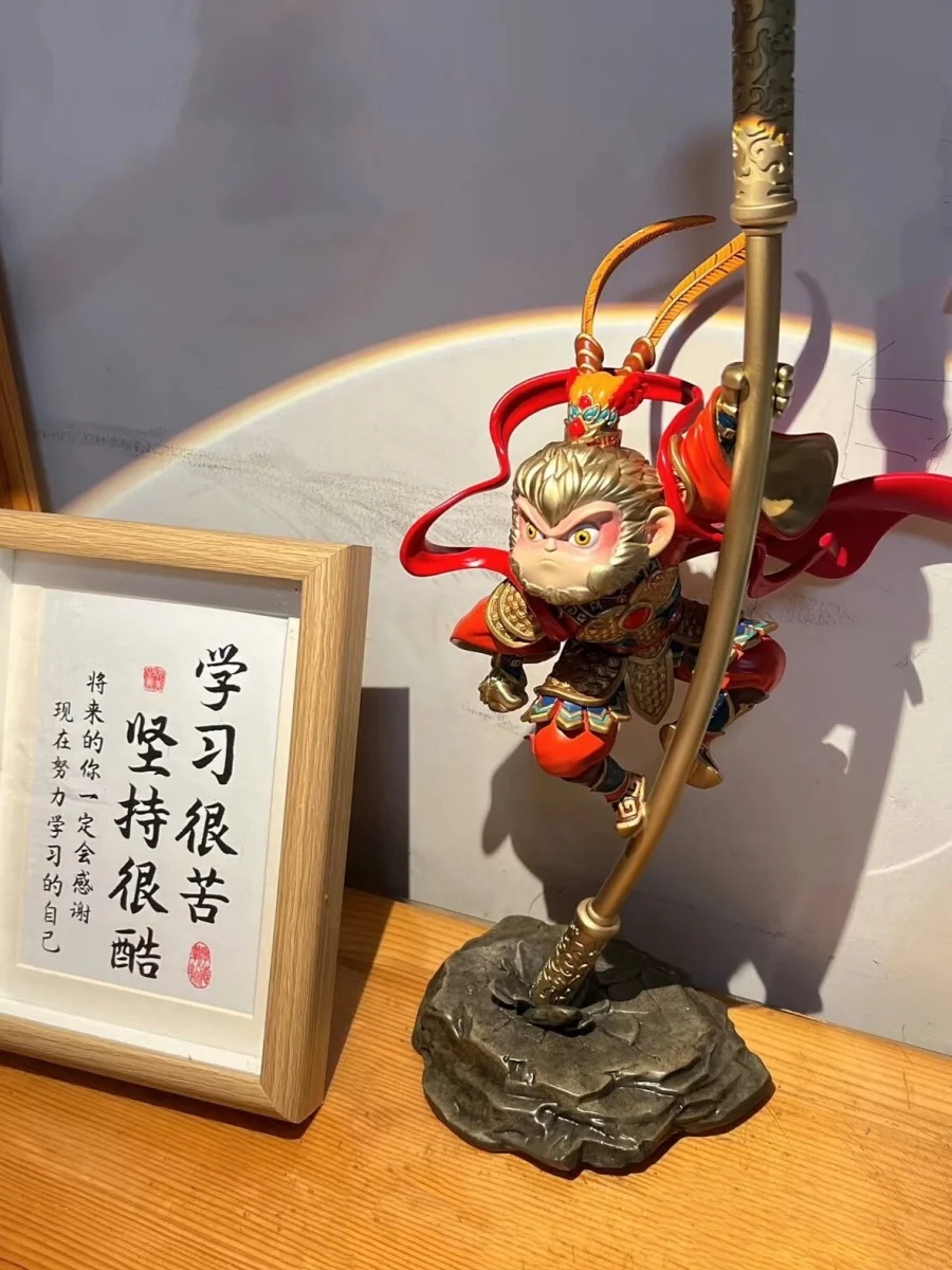 Anime Figure Peerless Hero Living Room Desktop Sun Wukong Qi Tian Da Sheng Monkey King Statue Ornament Home Decoration Toys