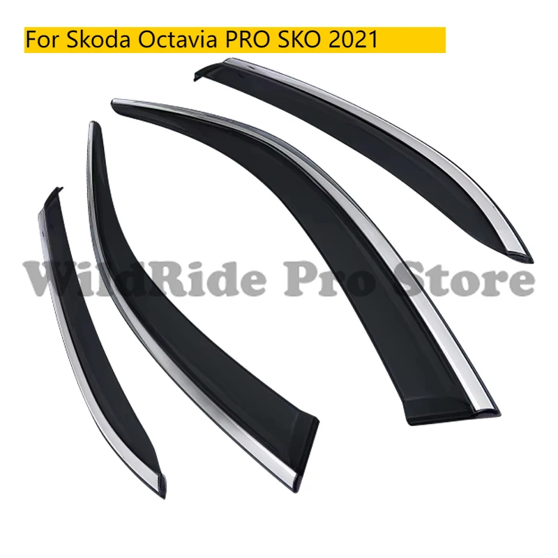 Visera de ventana de puerta de coche, Deflector de lluvia, visera de puerta, protectores de viento, visera de ventilación para Skoda Octavia PRO SKO 2021