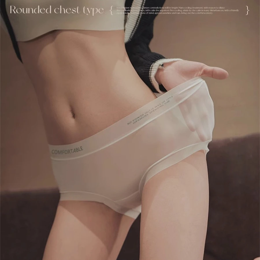 

4 шт. невидимые женские трусики из ледяного шелка, бесшовное женское нижнее белье, сексуальные мягкие трусы, ультратонкие дышащие трусы, женские M-XXL
